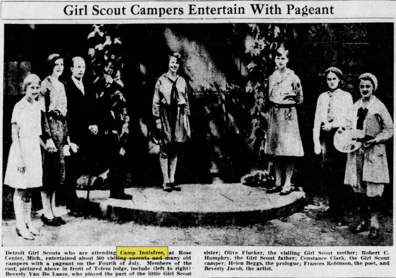 Camp Innisfree - Jul 12 1931 Article